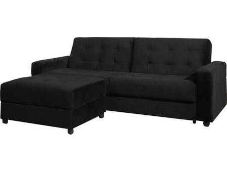Jackson Γωνιακός Καναπές Κρεβάτι με Αποθηκευτικό Χώρο Μαύρος 193x81x77cm Ε9579,2