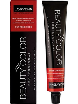 Lorvenn Beauty Color 6.62 Ξανθό Σκούρο Κόκκινο Ρουμπινί Μόνιμη Βαφή Μαλλιών 70ml
