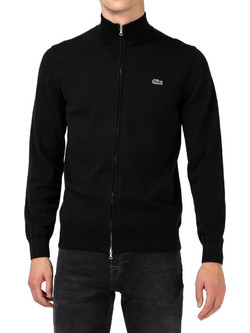 Lacoste Ανδρική Ζακέτα Φούτερ με Φερμουάρ Μαύρη 3AH1957-031