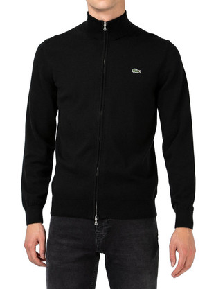 Lacoste Ανδρική Ζακέτα Φούτερ με Φερμουάρ Μαύρη 3AH1957-031