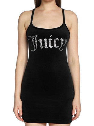 Juicy Couture Mini Φόρεμα για Γάμο / Βάπτιση Βελούδινο Μαύρο JCBE122003-101