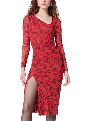 Diane Von Furstenberg Edyna Midi Βραδινό Φόρεμα Κόκκινο DVFDL3Q022CCTBP-B2340