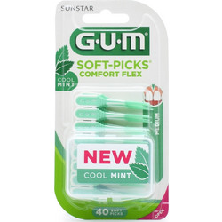 Gum 670 Comfort Flex Μεσοδόντιες Οδοντογλυφίδες M Πράσινες 40τμχ