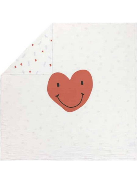 Laessig Happy Rascals Heart Κουβέρτα Αγκαλιάς 100x100 Λευκή