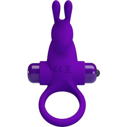 Pretty Love Vibrator I Rabbit Ring Ελαστικό Δαχτυλίδι Πέους Σιλικόνης με Δόνηση Μωβ