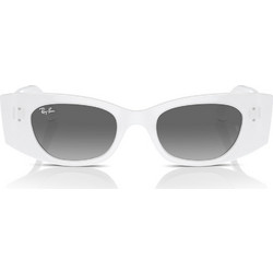 Ray-Ban RB4427 675911 Γυναικεία Γυαλιά Ηλίου Πεταλούδα Κοκάλινα Λευκά με Μαύρο Polarized Φακό
