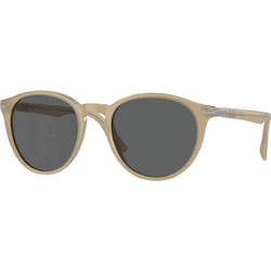 Persol PO3152S 1169B1 Ανδρικά Γυαλιά Ηλίου Στρογγυλά Κοκάλινα Μπεζ με Μαύρο Polarized Φακό