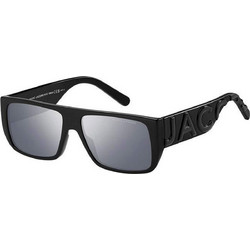 Marc Jacobs MARC096S 08AT4 Ανδρικά Γυαλιά Ηλίου Τετράγωνα Κοκάλινα Μαύρα με Γκρι Καθρέπτη Φακό
