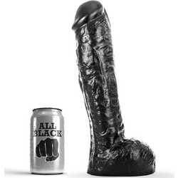 All Black Dong Ρεαλιστικό Dildo με Βεντούζα & Όρχεις 29cm Μαύρο