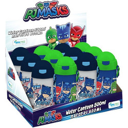 Must PJ Masks Παιδικό Μπουκάλι Πλαστικό με Καλαμάκι Πολύχρωμο 500ml 12τμχ