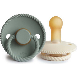 Frigg Rope Πιπίλες Καουτσούκ 6-18m Cream Sage 2τμχ