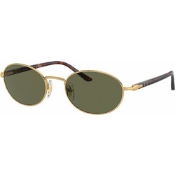 Persol PO1018S 51558 Ανδρικά Γυαλιά Ηλίου Στρογγυλά Μεταλλικά Μαύρα με Μαύρο Polarized Φακό