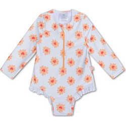 Swim Essentials Flower Hearts Αντηλιακό UV Βρεφικό Μαγιό Ολόσωμο για Κορίτσι Λευκό