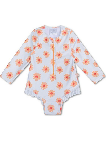 Swim Essentials Flower Hearts Αντηλιακό UV Βρεφικό Μαγιό Ολόσωμο για Κορίτσι Λευκό