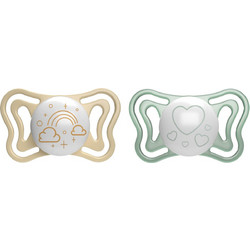 Chicco PhysioForma Light Ανατομικές Ορθοδοντικές Πιπίλες Σιλικόνης Νυκτός 2-6m Rainbow 2τμχ