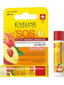 Eveline Cosmetics SOS Peach Sorbet Lip Balm SPF15 4.2gr