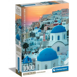 Puzzle Clementoni Compact Box High Quality Collection Σαντορίνη 1000 Κομμάτια