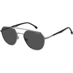 Carrera CA303S Ανδρικά Γυαλιά Ηλίου Στρογγυλά Μεταλλικά Μαύρα με Μαύρο Polarized Φακό