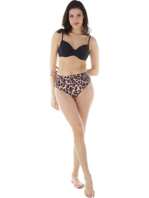 Gsecret Bikini Set Ψηλόμεσο Animal Print Μαύρο Καφέ C9415-27119