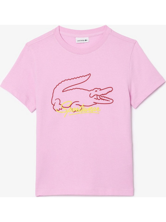 Lacoste Παιδικό T-Shirt Κοντομάνικο Ροζ 3TJ7726-IU9