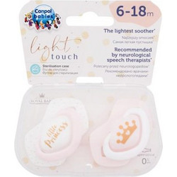 Canpol Babies Light Touch Royal Baby Ορθοδοντικές Πιπίλες Σιλικόνης 6-18m Princess Pink 2τμχ