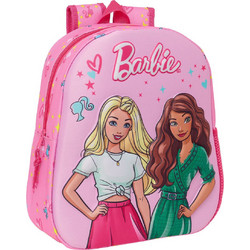 Safta Barbie 3D Σχολική Τσάντα Πλάτης Νηπιαγωγείου Ροζ 622476890
