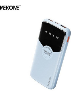 Wekome WP-43 Power Bank 10000mAh 22.5W με Θύρα USB-A & Θύρα USB-C Light Blue