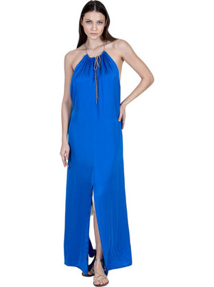 AGGEL Maxi Καλοκαιρινό Βραδινό Φόρεμα Royal Blue SS43072KF-1073