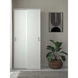 InsideHome Δίφυλλη Ντουλάπα Ρούχων Συρόμενη Λευκή 77.6x48.25x175.4cm 0181.TV88