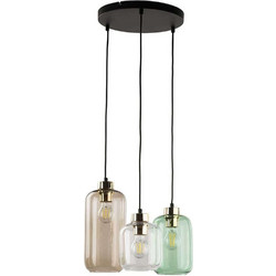 TK Lighting Marco Κρεμαστό Φωτιστικό Οροφής Τρίφωτο E27 Πράσινο 3325