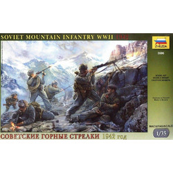 Zvezda Soviet Mountain Troops WW2 Συναρμολογούμενη Πλαστική Φιγούρα Μοντελισμού 1:35