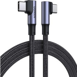 Ugreen US335 Braided Angle 90° USB-C to USB-C 100W 1m Black Grey 6957303876969