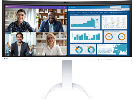 Eizo FlexScan EV3450XC-WT Ultrawide IPS HDR Curved Monitor 34.1" 3440x1440 QHD 61Hz 5ms