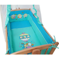 Beboulino Mouse Σετ Λίκνου Turquoise/Light Blue 6τμχ