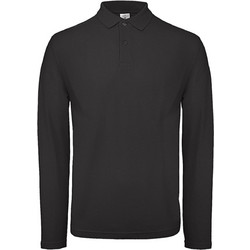 B&C Collection Ανδρική Μπλούζα Polo Μακρυμάνικη Μαύρη PUI12