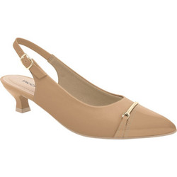 Piccadilly Ανατομικές Γόβες Slingback Δερμάτινες με Λεπτό Χαμηλό Τακούνι Μπεζ 7400155
