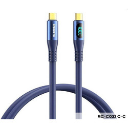 Remax RC-C032 LED USB-C to USB-C 100W 1.2m Purple 6954851204442