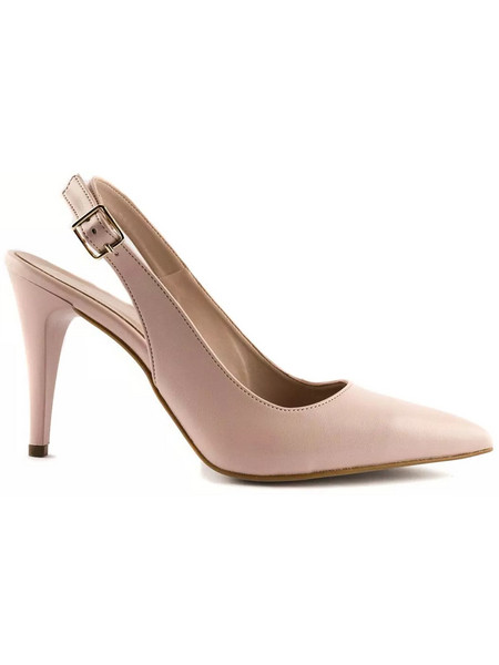Stefania Γόβες Slingback Δερμάτινες με Τακούνι Στιλέτο Nude 714