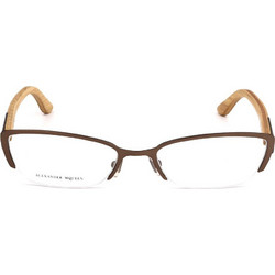 Alexander McQueen AMQ4183 WCU Γυναικείος Σκελετός Γυαλιών Οράσεως Μεταλλικός Καφέ