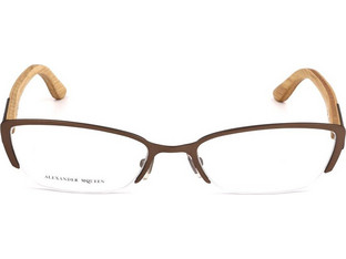 Alexander McQueen AMQ4183 WCU Γυναικείος Σκελετός Γυαλιών Οράσεως Μεταλλικός Καφέ