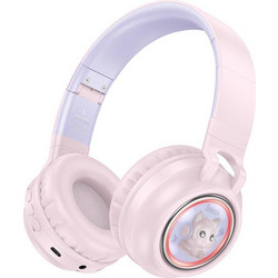 Hoco W50 Ασύρματα Bluetooth Παιδικά Ακουστικά On Ear Ροζ