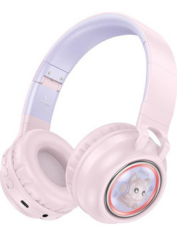Hoco W50 Ασύρματα Bluetooth Παιδικά Ακουστικά On Ear Ροζ