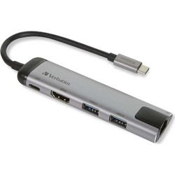 Verbatim 49141 USB-C Docking Station με HDMI 4K PD Ethernet