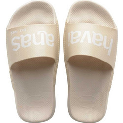 Havaianas Classic Logomania Ανδρικές Παντόφλες Καλοκαιρινές Αντιολισθητικές Κολυμβητηρίου Εκρού 4148124-0121