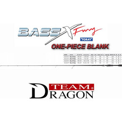 Dragon Bass-X-Fury S-661MH 1PS Καλάμι Ψαρέματος για Spinning Carbon 1.98m 10-25gr