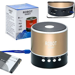 Robot 068BT Ηχείο Bluetooth 3W με Ραδιόφωνο Χρυσό