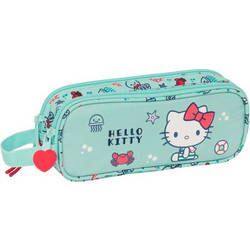 Safta Hello Kitty Sea Lovers Κασετίνα Βαρελάκι με 2 Θήκες Γαλάζια 8412688548712