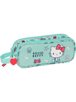 Safta Hello Kitty Sea Lovers Κασετίνα Βαρελάκι με 2 Θήκες Γαλάζια 8412688548712