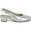 Dorking PAMEL Ανατομικές Γόβες Slingback Δερμάτινες με Χοντρό Χαμηλό Τακούνι Ασημί D9098
