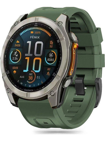 Tech-Protect Silicone Λουράκι Σιλικόνης Army Green (Garmin Fenix 5 / 6 / 6 Pro / 7 / 8 / Ε 47mm)